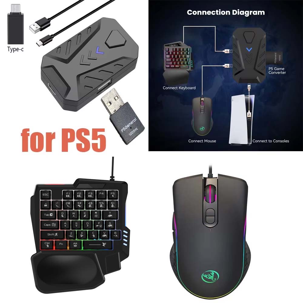 Gaming Console Buttons - PS5 için oyun klavyesi fare kombinasyonu
