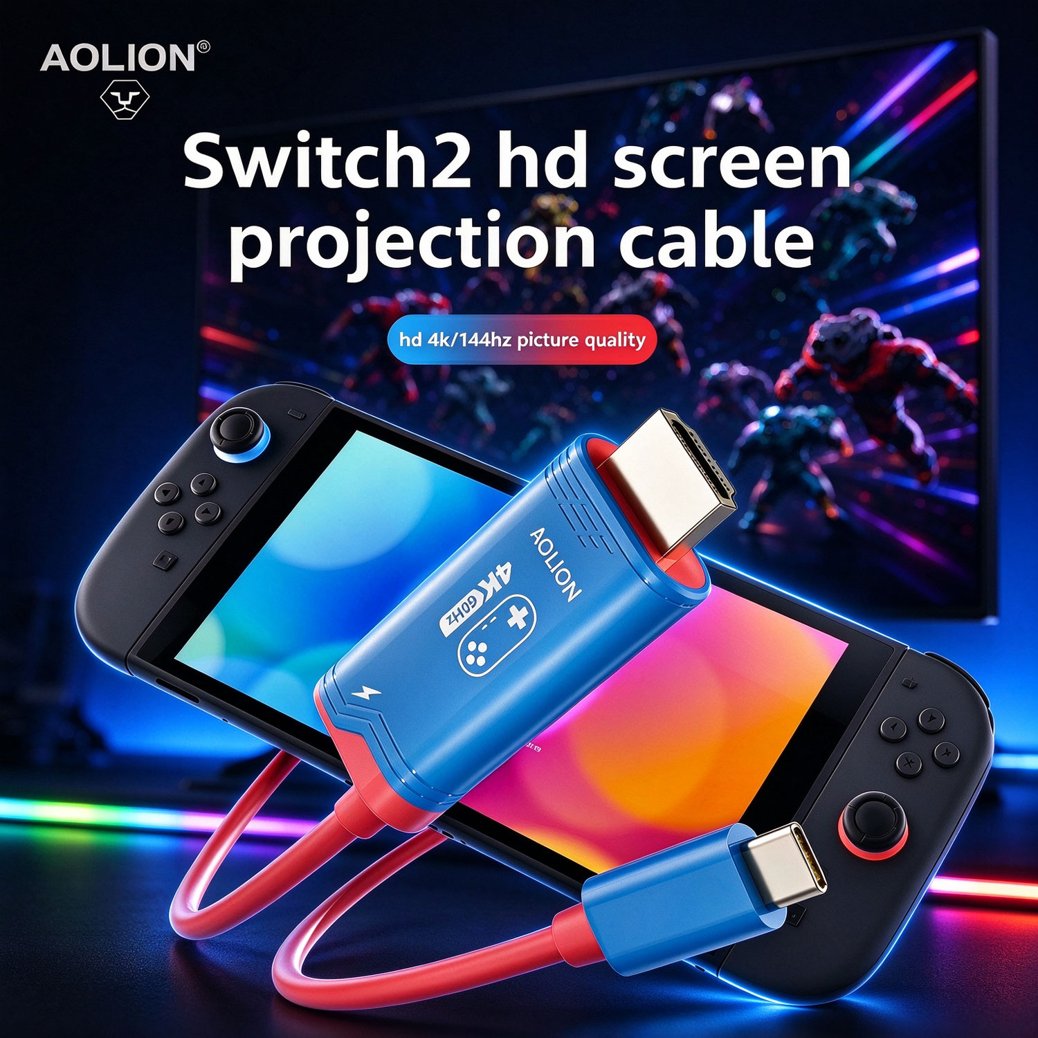 Gaming Console Buttons - AOLION HDMI Ekran Yansıtma Kablosu, 4K60